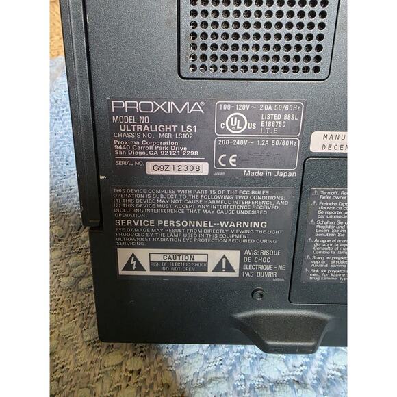 Proxima UltraLight LS1 800x600 SVGA 200:1 Portable LCD Multimedia Projector - Picture 8 of 16